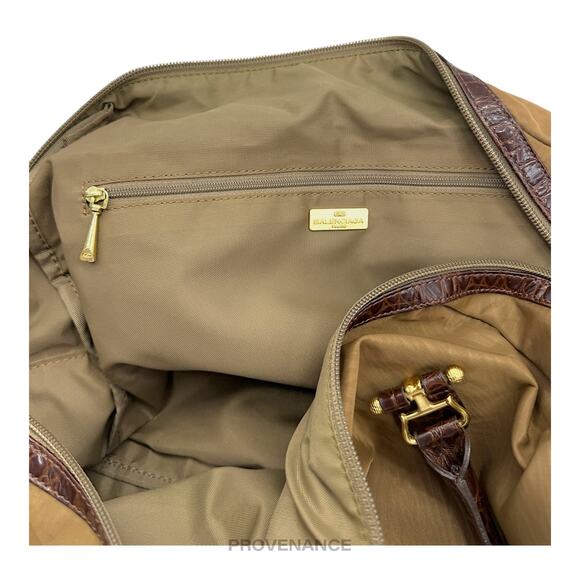 🔴 Balenciaga BB Logo Tote Bag - Tan Brown Croc - Picture 14 of 16